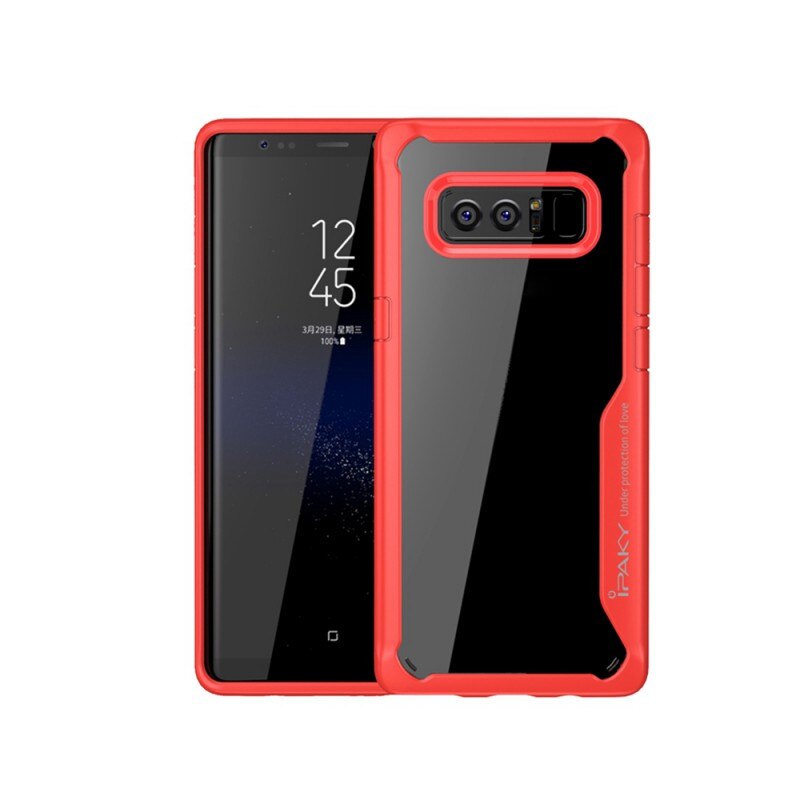 Husa Spate Ipaky Armor Survival Samsung Note 8 Rosu Transparent