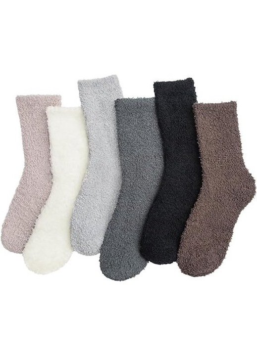 Női zokni, meleg, korall fleece, univerzális méret, többszínű