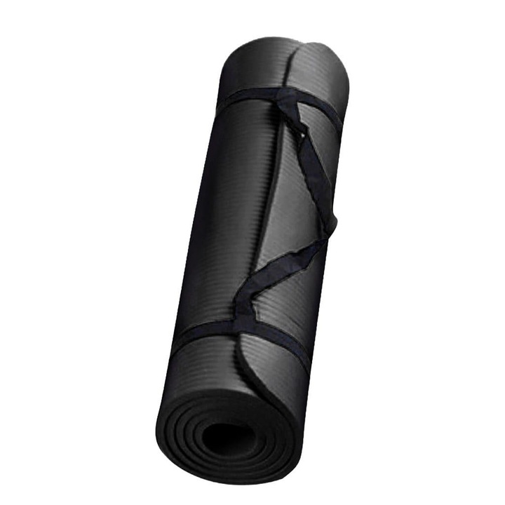 Saltea yoga antiderapanta, 15 mm grosime, mov-albastru, 60x25x1.5cm