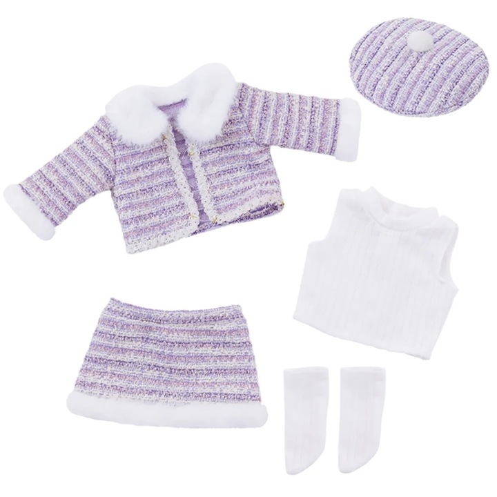 Set haine papusa 16-18 inch YANYXR, palton, fusta, palarie, vest, multicolor, 37x15.5cm