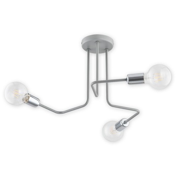 Plafoniera Pixi in stil industrial gri+crom, 3xE27, max 3x60w, 02743 W3 SZA Lemir Plafoniera Pixi in stil industrial gri+crom, 3xE27, max 3x60w, 02743 W3 SZA Lemir