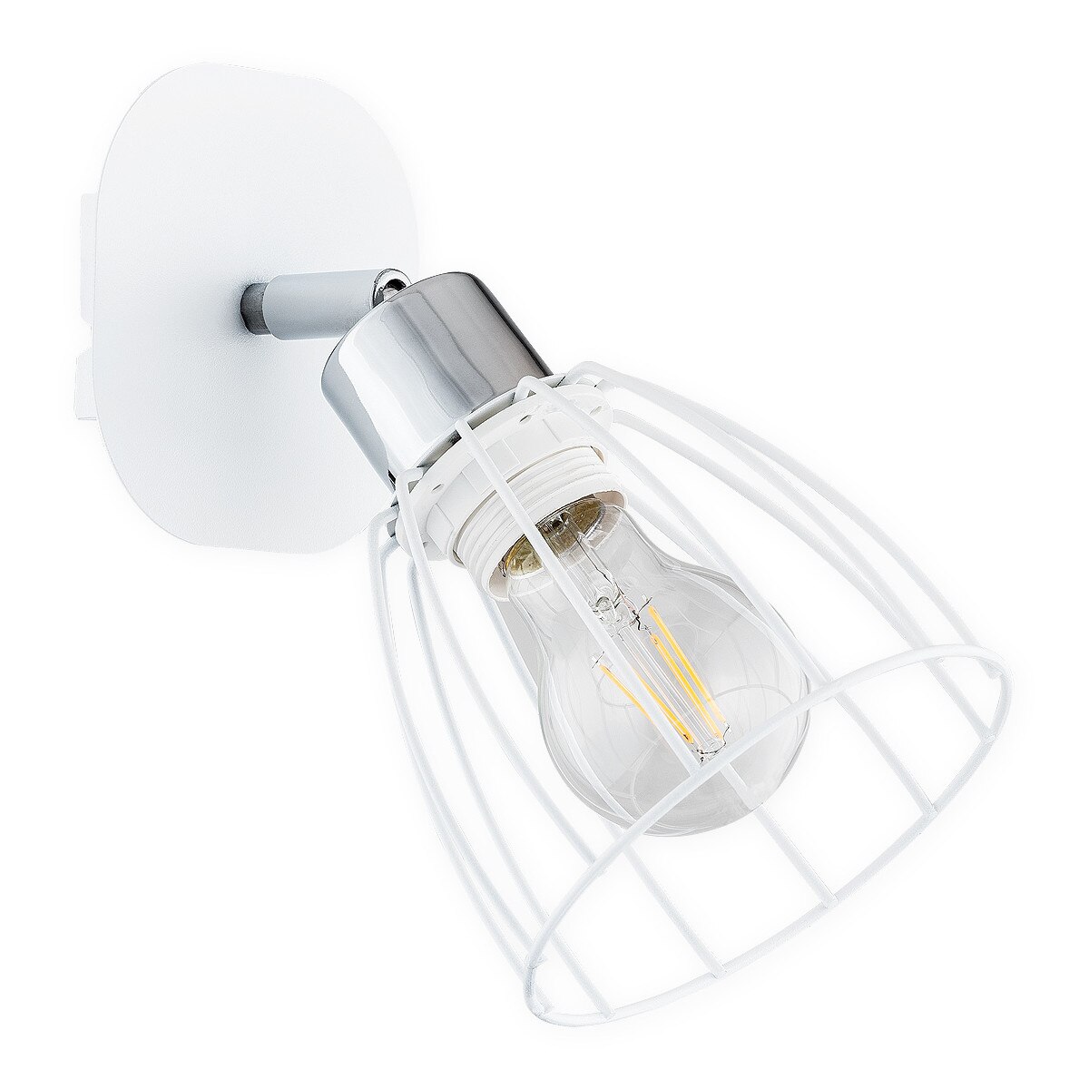 Aplica Hornet alb mat+crom, cu abajur directionabil, 1xE27, max 60W, 02690-K1-BIA, Lemir