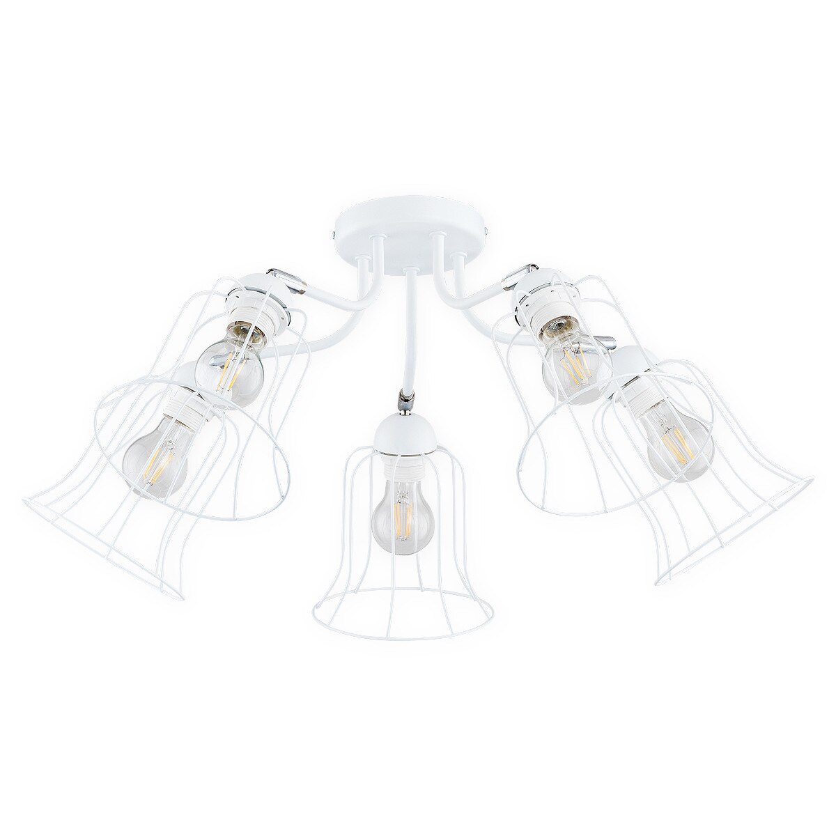 Plafoniera Ksenia alb mat, cu abajururi directionabile, 5xE27, max 60W, 02735 W5 Lemir