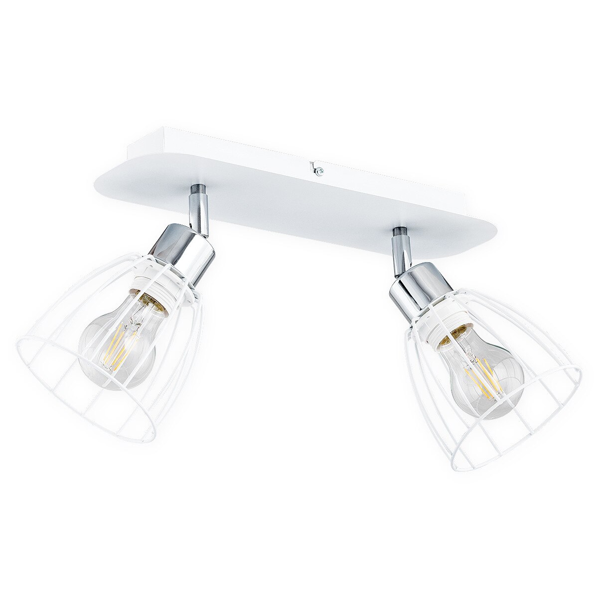 Aplica Hornet alb mat+crom, cu abajururi directionabile, 2xE27, 2xmax 60W, 02692 P2 Lemir