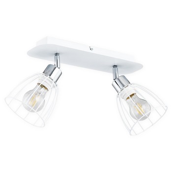 Aplica Hornet alb mat+crom, cu abajururi directionabile, 2xE27, 2xmax 60W, 02692 P2 Lemir Aplica Hornet alb mat+crom, cu abajururi directionabile, 2xE27, 2xmax 60W, 02692 P2 Lemir
