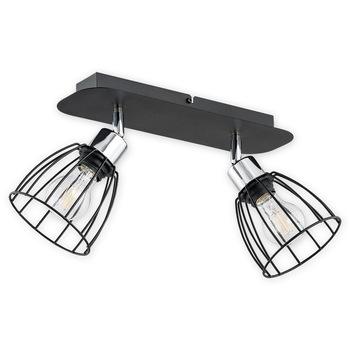 Aplica Hornet negru mat+crom, cu abajururi directionabile, 2xE27, 2xmax 60W, 02692 P2 Lemir Aplica Hornet negru mat+crom, cu abajururi directionabile, 2xE27, 2xmax 60W, 02692 P2 Lemir