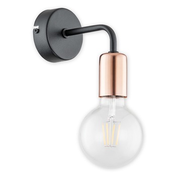 Aplica Pixi in stil industrial neagra+cupru, 1xE27, max 60w, 02740 K1 CZA Lemir Aplica Pixi in stil industrial neagra+cupru, 1xE27, max 60w, 02740 K1 CZA Lemir