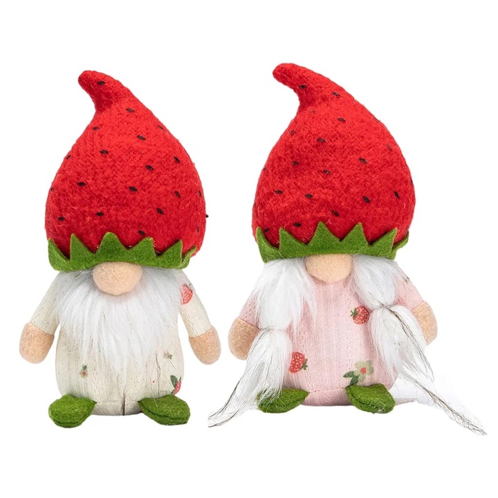 Set 2 papusi Rudolph si No Face, YANYXR, poliester, multicolor, 9x7x16cm