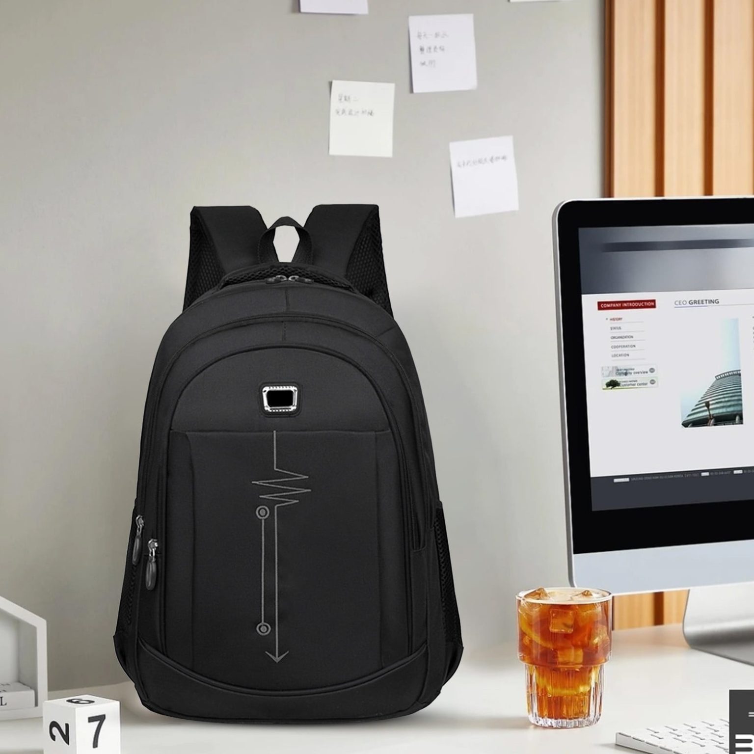 Rucsac laptop mare, usor, albastru, 46x32x19cm