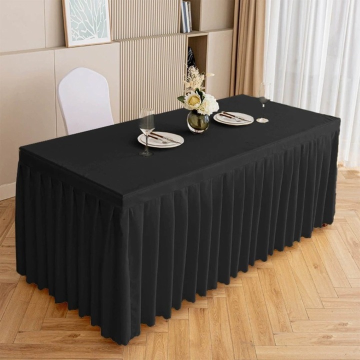 Konferencia asztalszoknya, poliészter, gyűrődésálló, egyszínű, 120x40x75cm