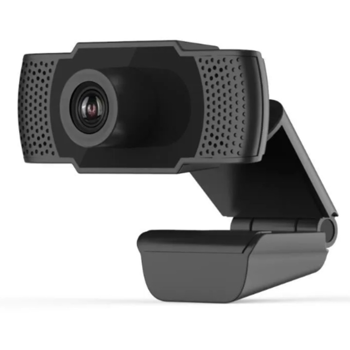 Уеб камера USB 1080P Full HD, вграден микрофон, автоматично увеличение, черна, 12.5x5.5x6cm