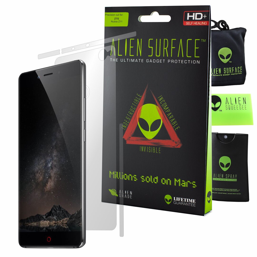 Folie Alien Surface HD, ZTE Nubia Z11, protectie spate, laterale + Alien Fiber cadou