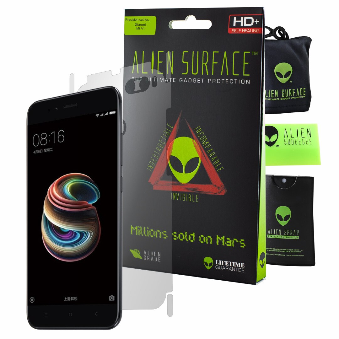 Folie Alien Surface HD, Xiaomi Mi A1, protectie spate, laterale + Alien Fiber