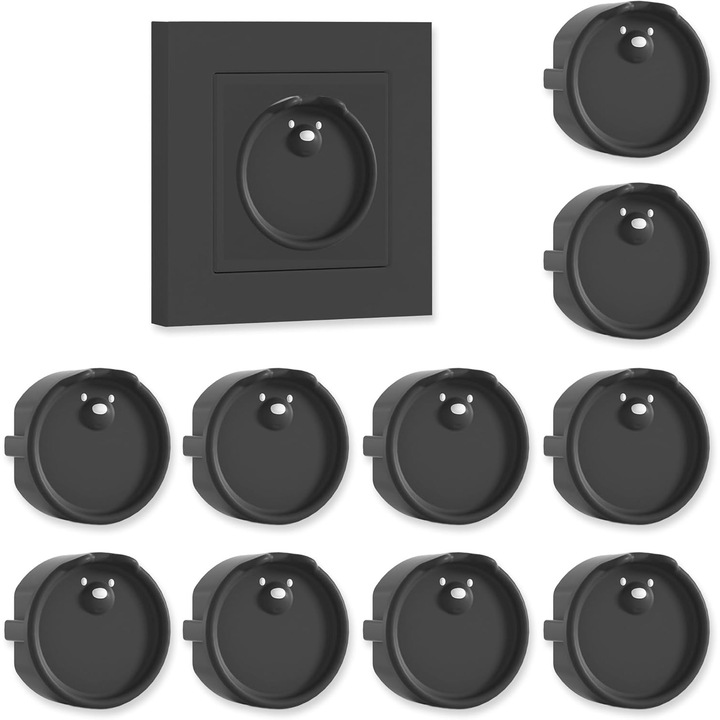 Set 10 capace prize tip F, silicon, negru mat, 45x12mm