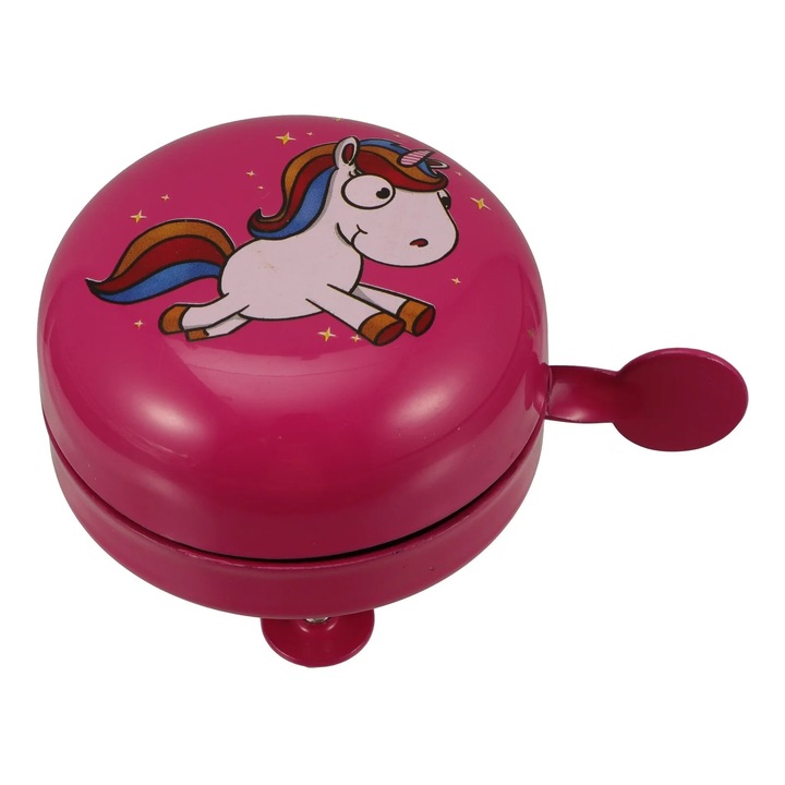 Clopotel pentru bicicleta ZYBLSSBB LSM2xh2027-BCS0116104, metal, imprimeu unicorn, roz