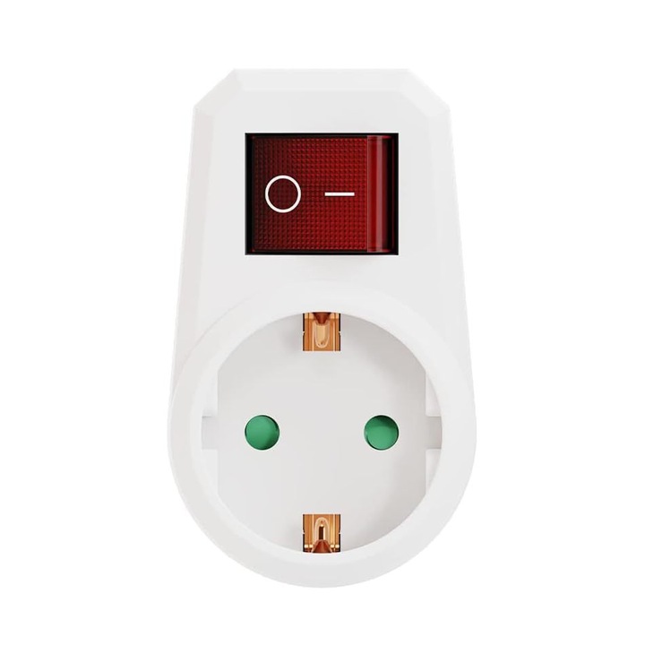 Priza cu intrerupator interior alb 8.4x8.4x4.2cm set 1 buc