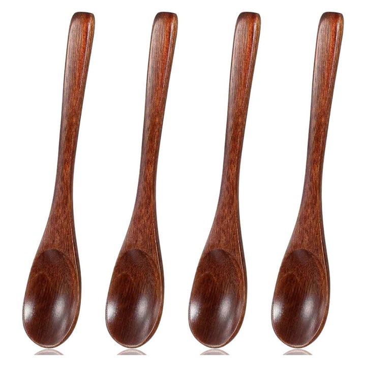 Set 4 linguri lemn natural 14x3cm multifunctionale