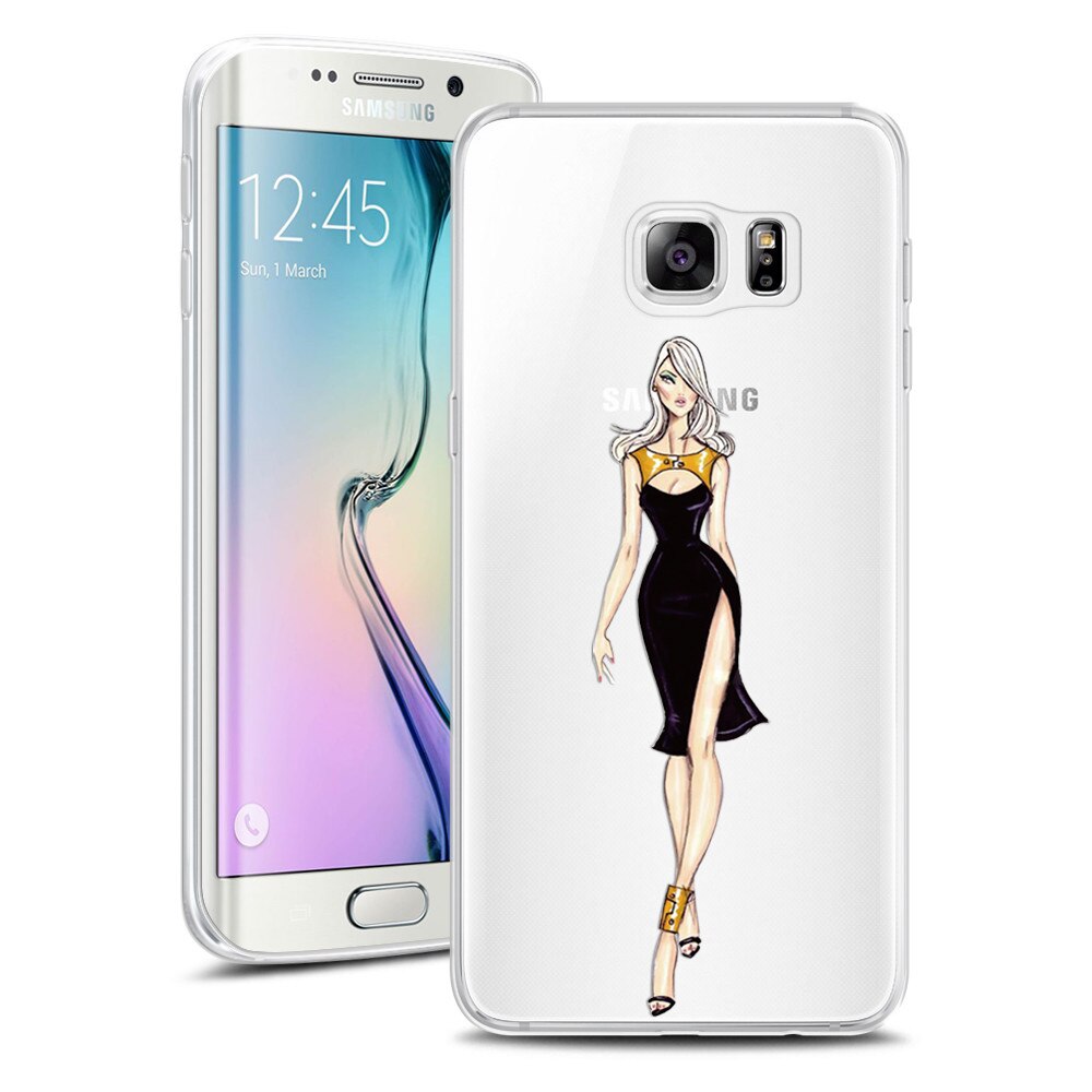 Husa Transparenta din Silicon pentru Samsung S6 Edge colectia Primavara, Funky Girl 2