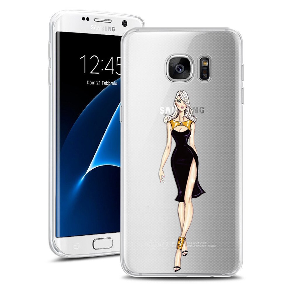 Husa Transparenta din Silicon pentru Samsung S7 Edge colectia Primavara, Funky Girl 2