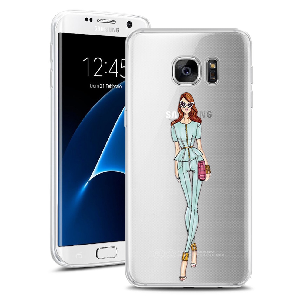 Husa Transparenta din Silicon pentru Samsung S7 Edge colectia Primavara, Funky Girl