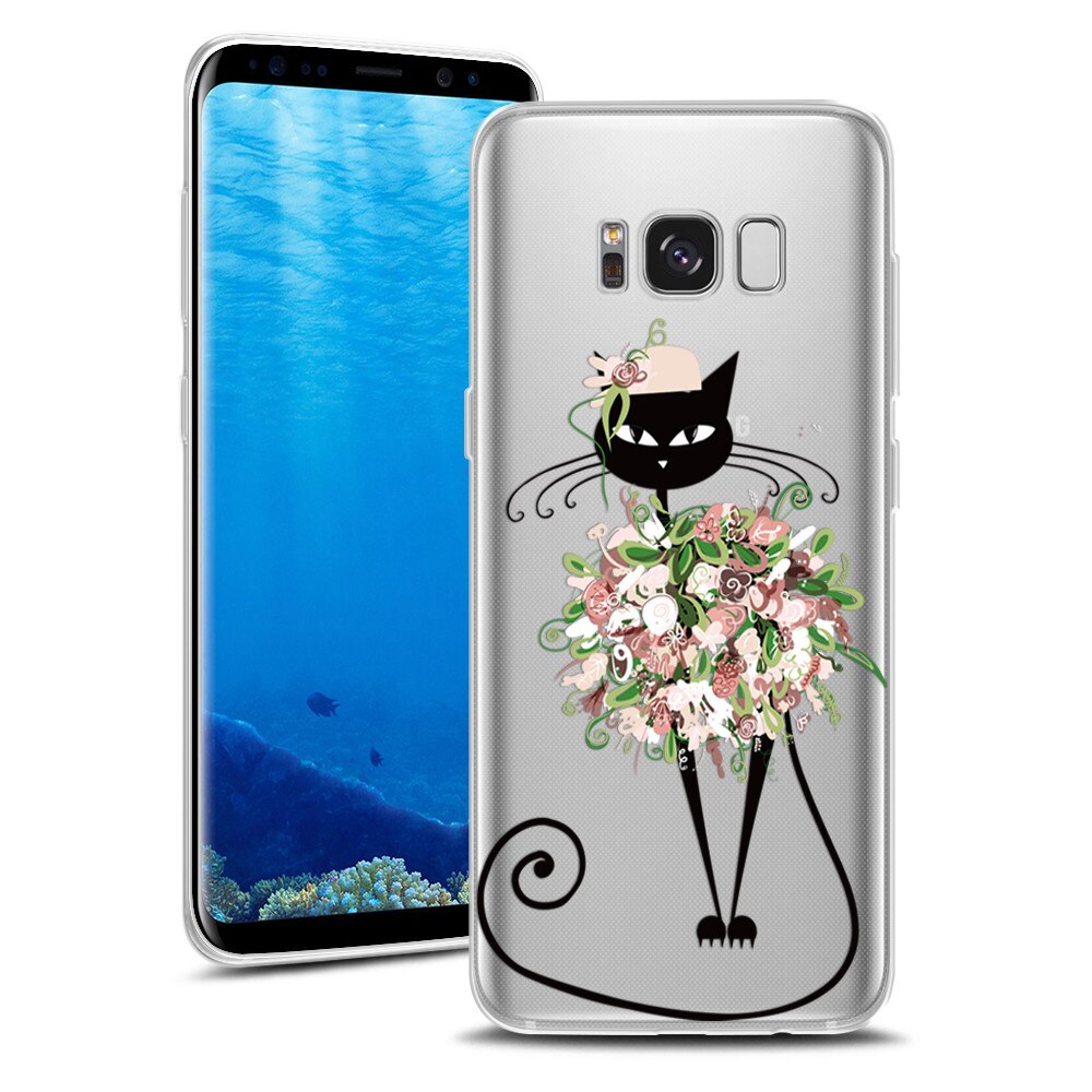 Husa Transparenta din Silicon pentru Samsung S8 Plus colectia Primavara, Funky Cat