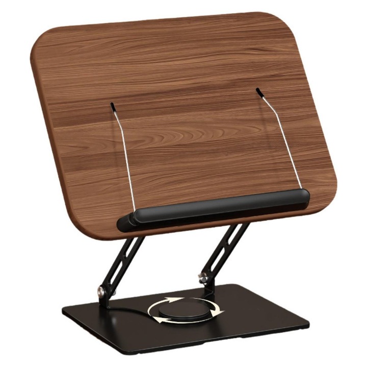 Raft pliabil, 360° rotativ, lemn si aluminiu, 29,7x22cm, retro, 3kg capacitate