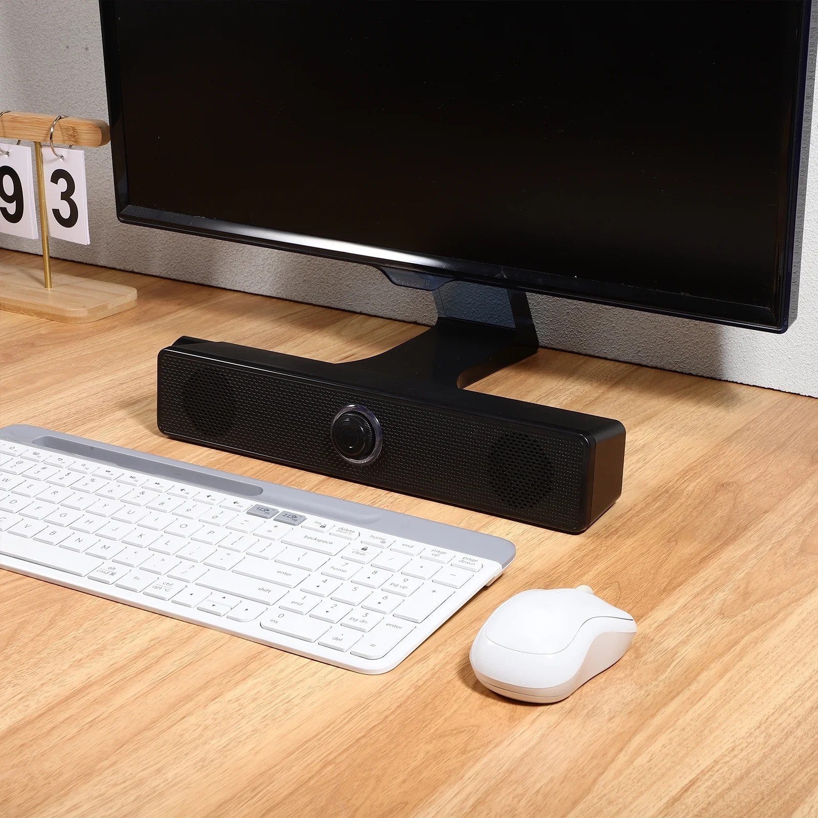 Boxa soundbar crem compacta 31.5x5.6x5.6cm pentru computer si acasa