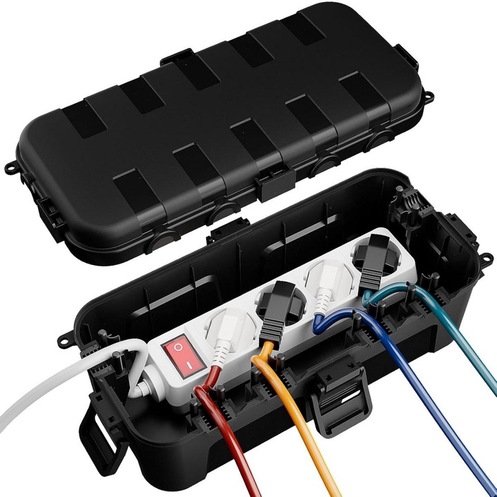 Cutie etansa conexiuni electrice, 29x13,2x10 cm, negru, IP54