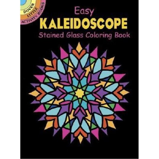 Easy Kaleidoscope Stained Glass Coloring Book,