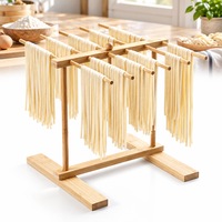 Suport pentru uscat paste, Suport pentru Uscat Paste cu 12 Brate, Suport Spaghete si Paste Fainoase Facute in Casa, Design Pliabil, Baza Stabila, Accesoriu Bucatarie pentru Preparare si Uscare Paste, 40x30x30 cm