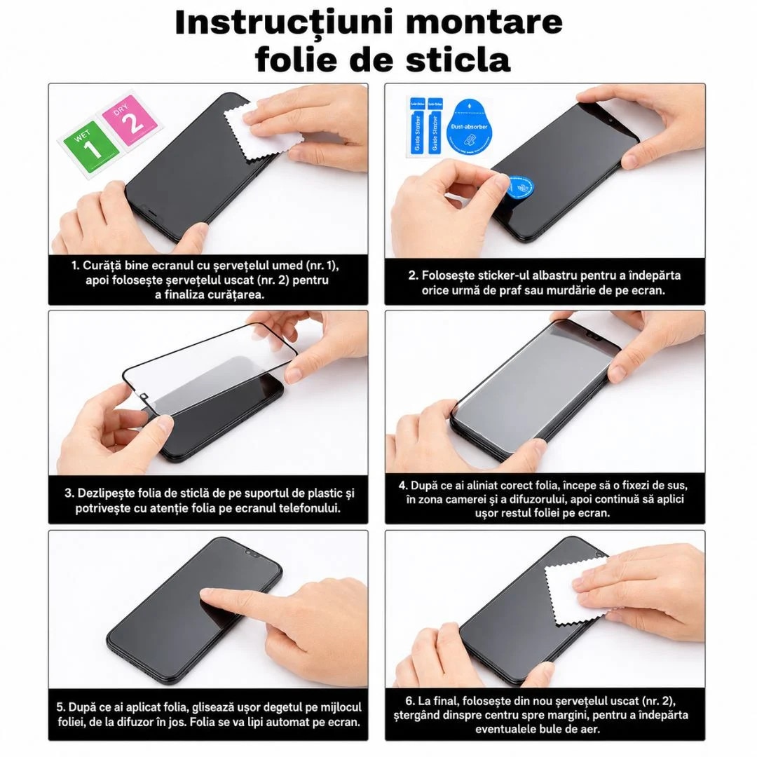 Folie sticla securizata pentru Blackview Wave 7C cu kit de montare inclus - Claritate Ultra HD, Adeziv pe toata suprafata, Protectie Anti-Zgarieturi si Socuri