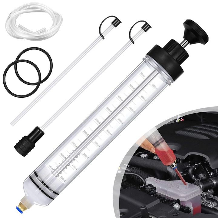 Pompa De Extractie A Uleiului, Pompa De Extractie De Fluide Pentru Automobile De 500 Ml, Extractor Manual De Fluide, Pompa De Extractie De Ulei, Pompa Cu Seringa Pentru Benzina