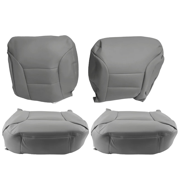 Husa scaun auto pentru Chevy Tahoe/Silverado 1995–1999, protectie sezut, piele ecologica, umplutura spuma PE, pentru toate anotimpurile, gri
