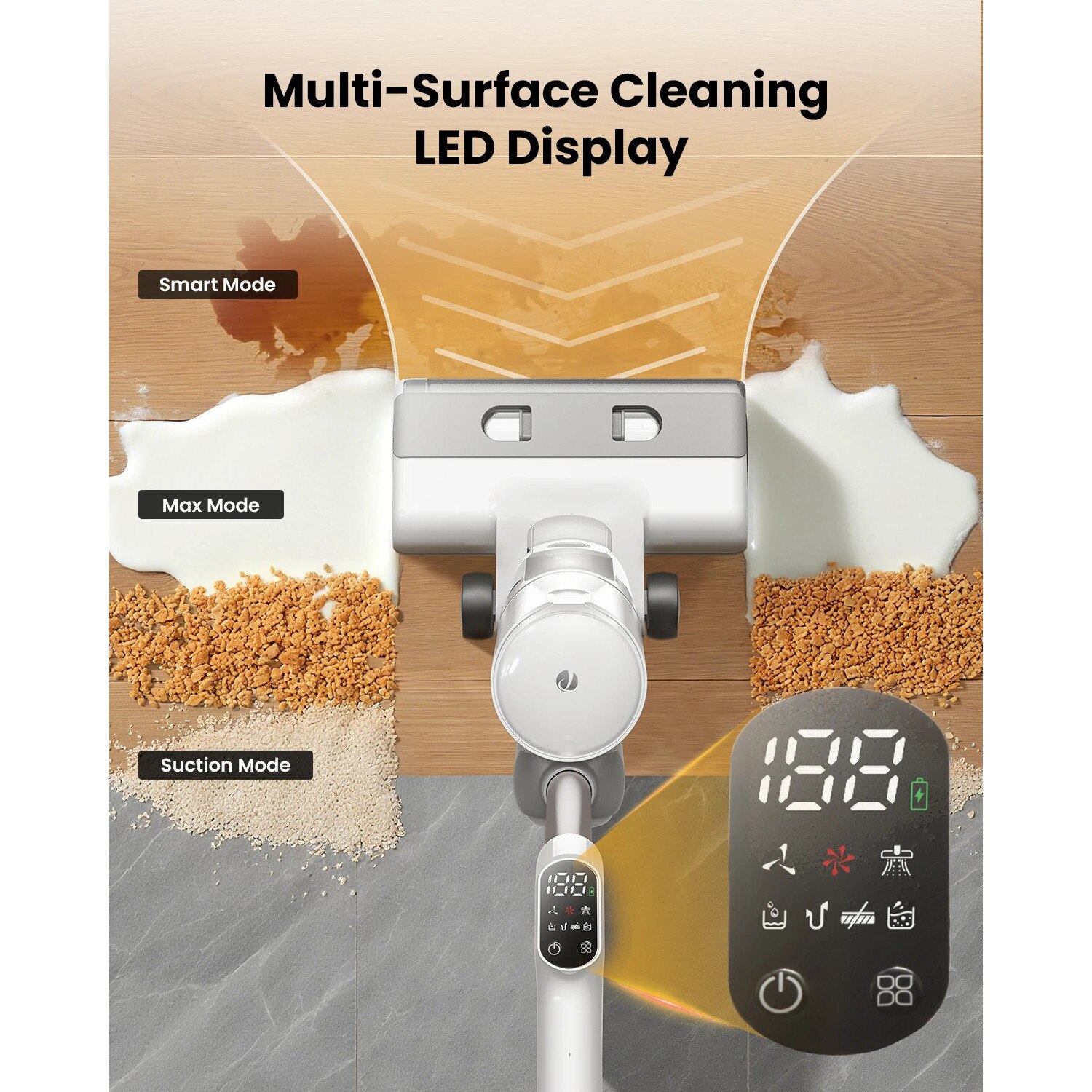 F10 Ultra, aspirator vertical 3-in-1 fara fir umed-uscat, autonomie 60 min, rezervor dublu apa 1, 3 l, spalare si aspirare, stecher EU