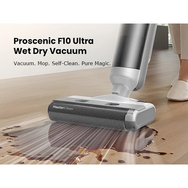 F10 Ultra, aspirator vertical 3-in-1 fara fir umed-uscat, autonomie 60 min, rezervor dublu apa 1, 3 l, spalare si aspirare, stecher EU