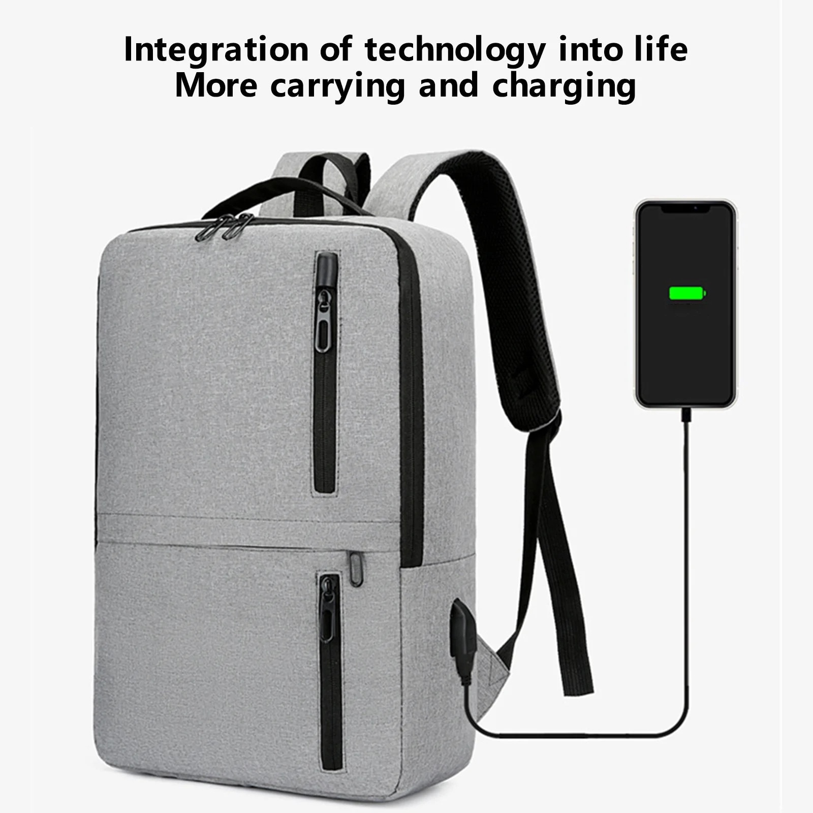 Rucsac laptop ZYBLSSBB, slim, rezistent la apa, port USB, 43x31x12cm, multicolor