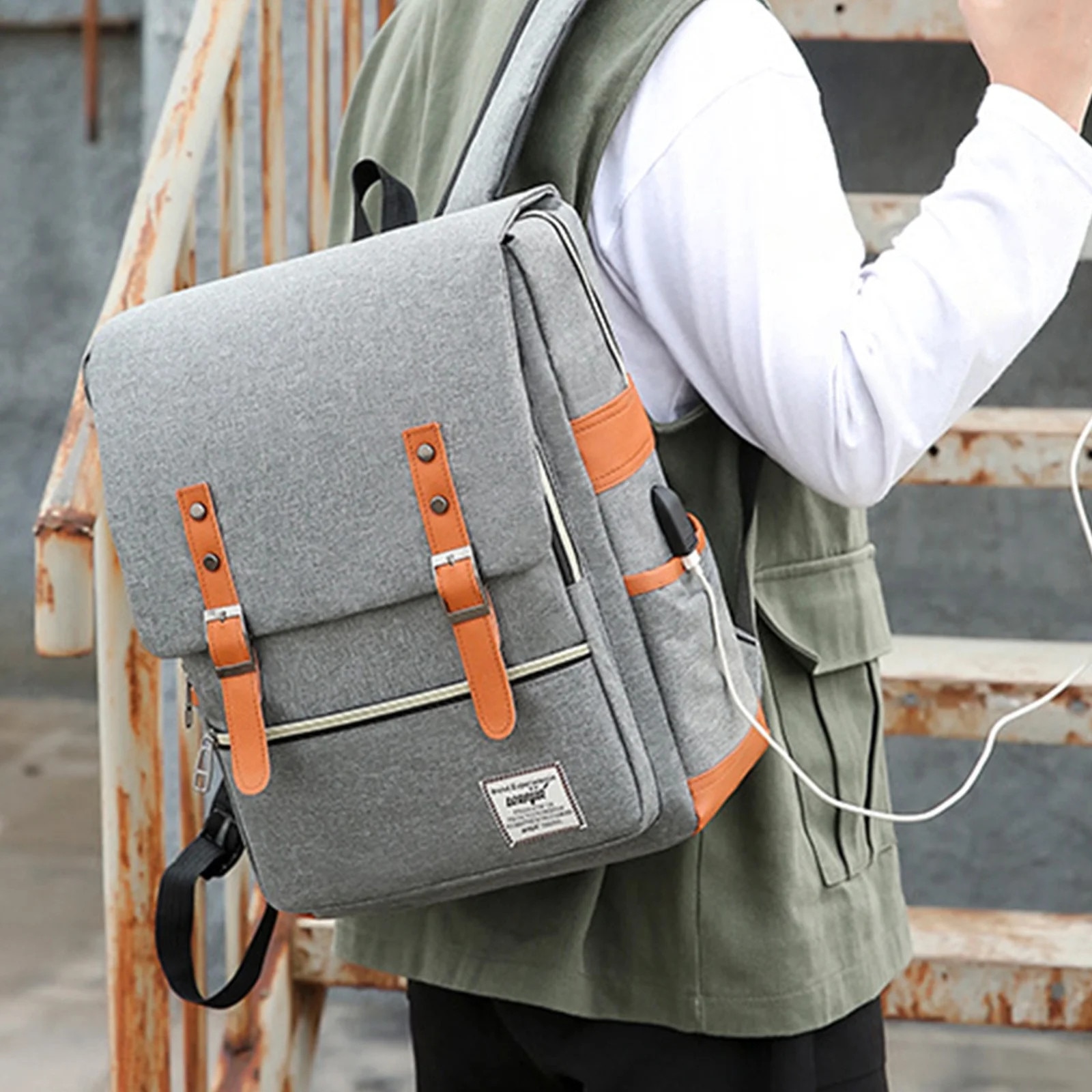 Rucsac laptop set 3 piese, multicolor, 40x30x12cm
