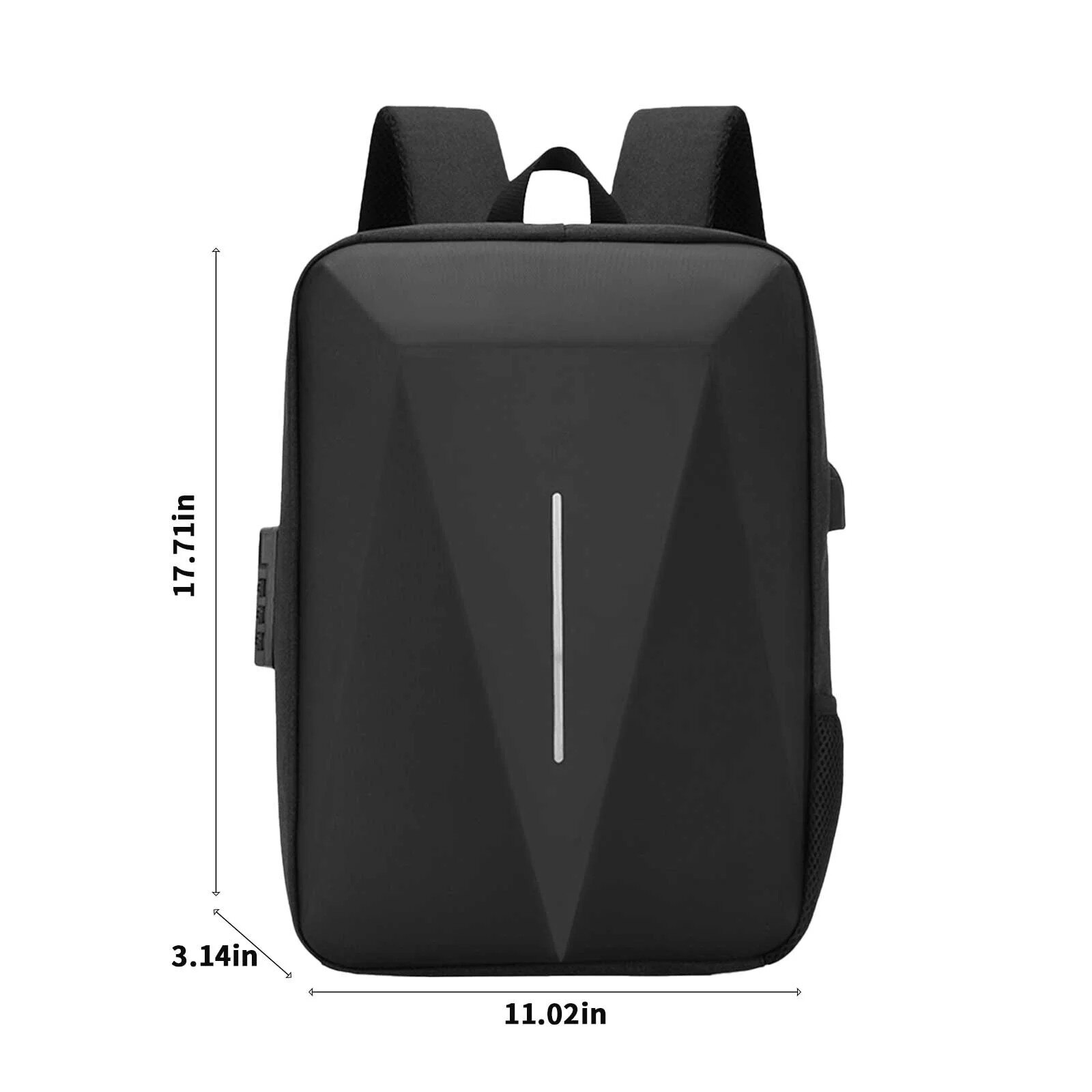 Rucsac laptop multistrat, capacitate mare, negru, 45x28x8cm