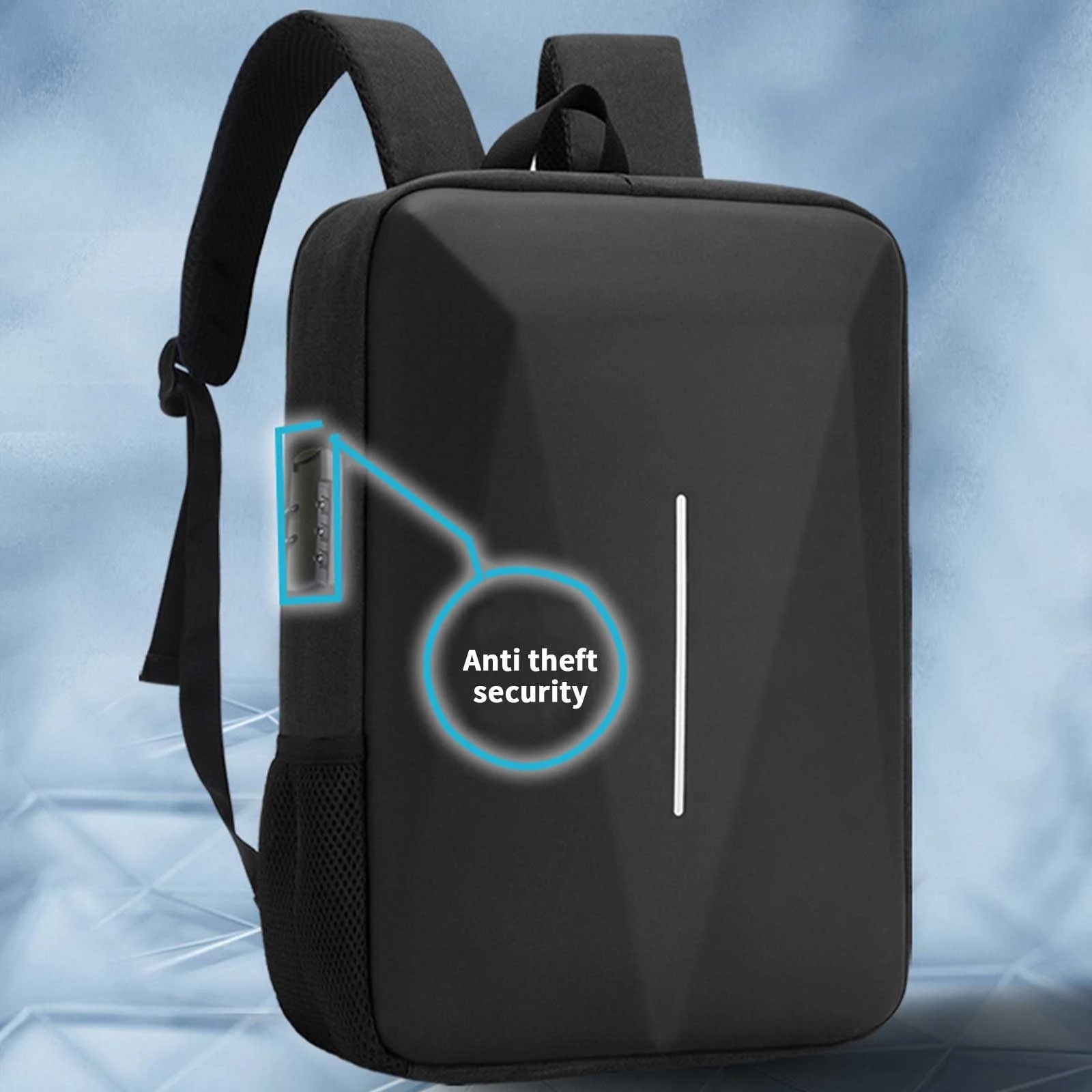 Rucsac laptop multistrat, capacitate mare, negru, 45x28x8cm