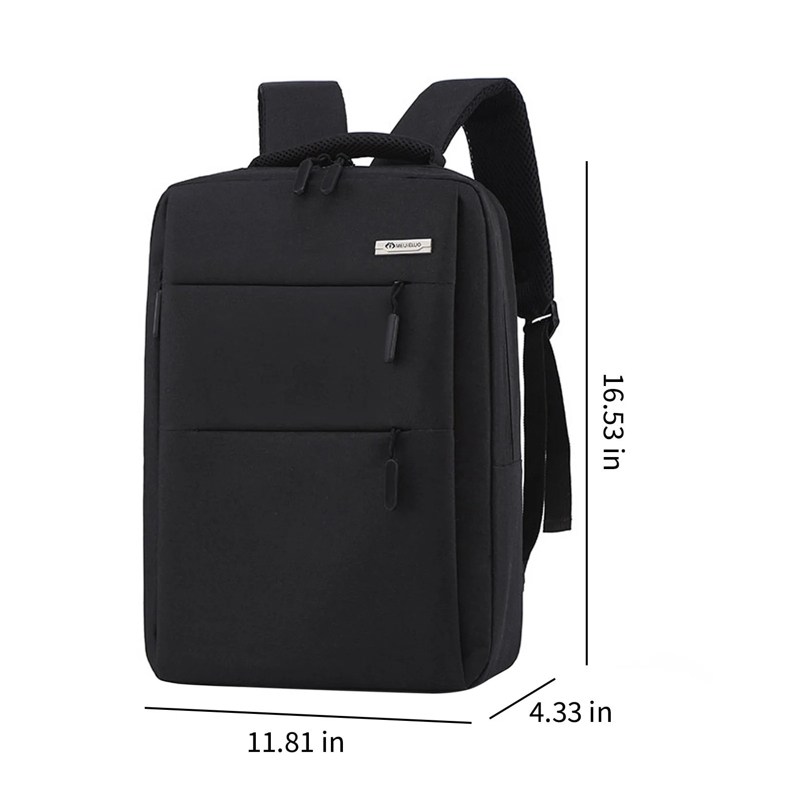 YANYXR, rucsac business din poliester cu port de incarcare USB, compartiment laptop captusit, rezistent la apa, negru, 42×30×11 cm