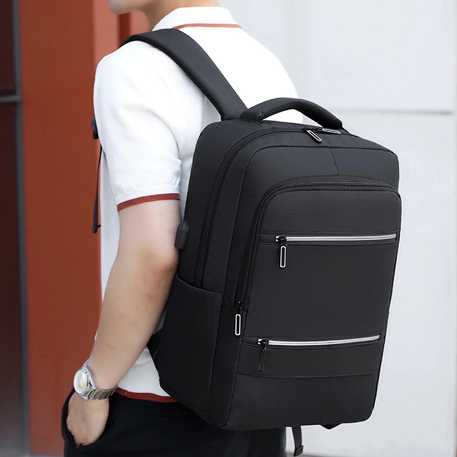 Rucsac laptop business mare capacitate negru 43.5x32x16cm