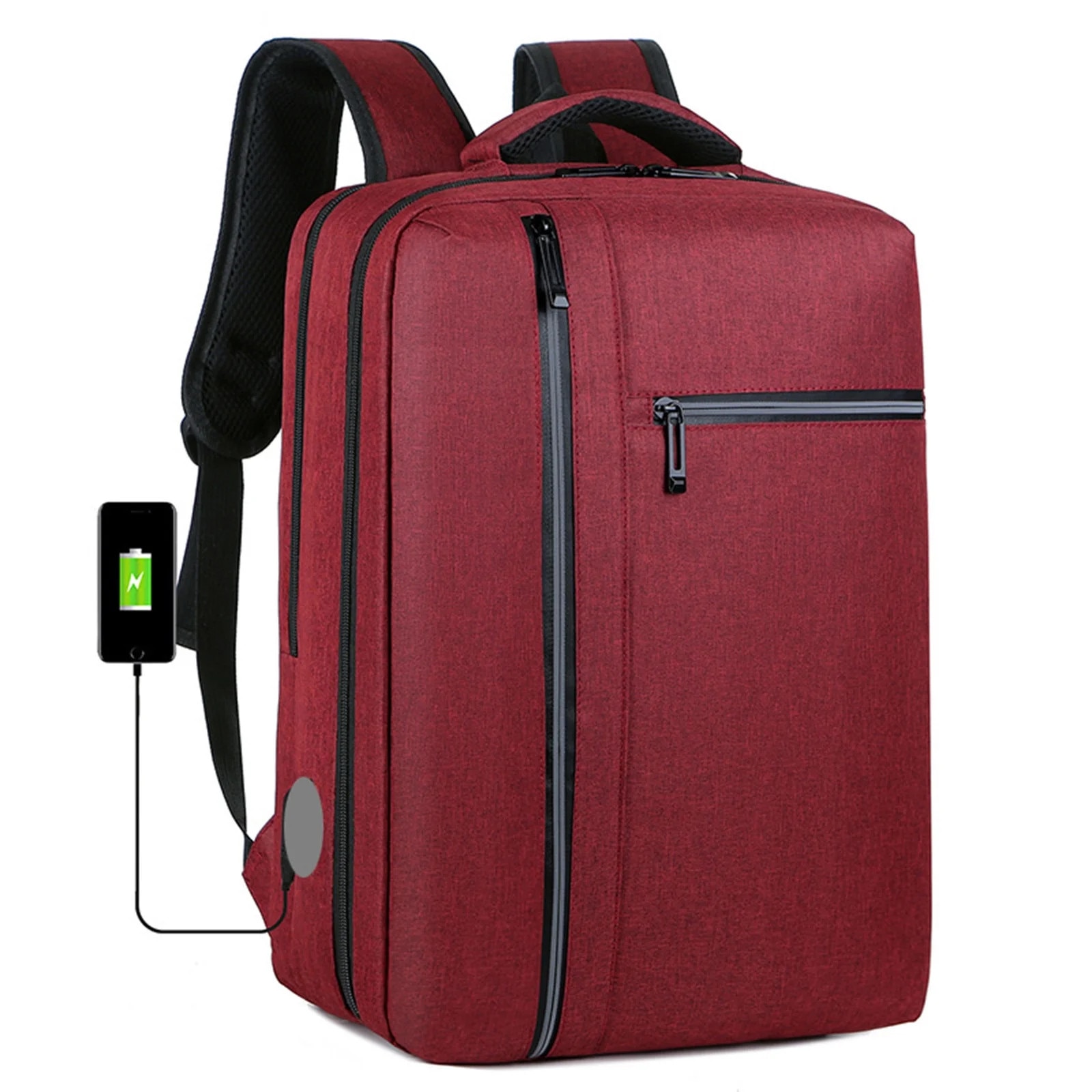 Rucsac laptop, USB, rezistent la apa, 30x42x15cm, multicolor