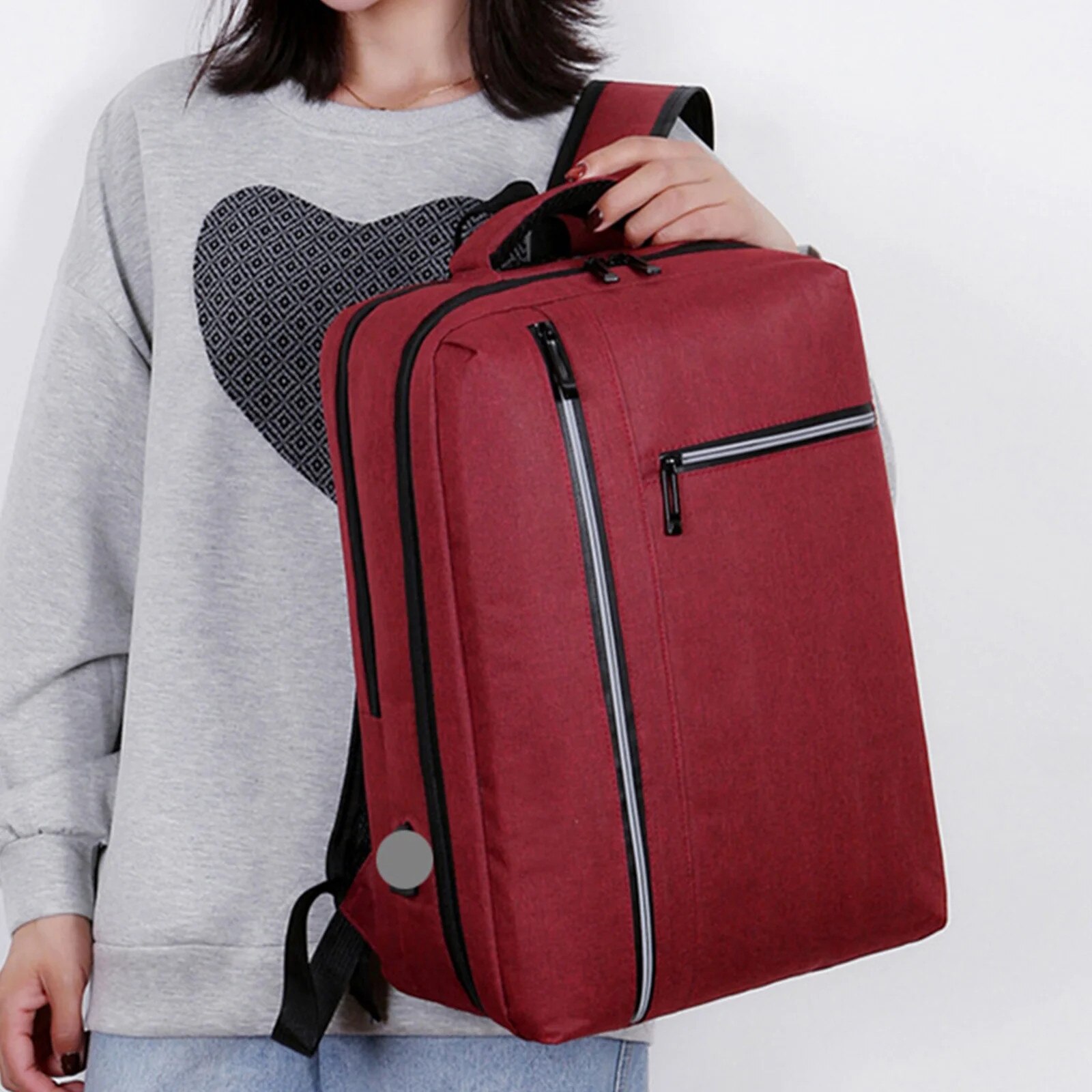 Rucsac laptop, USB, rezistent la apa, 30x42x15cm, multicolor