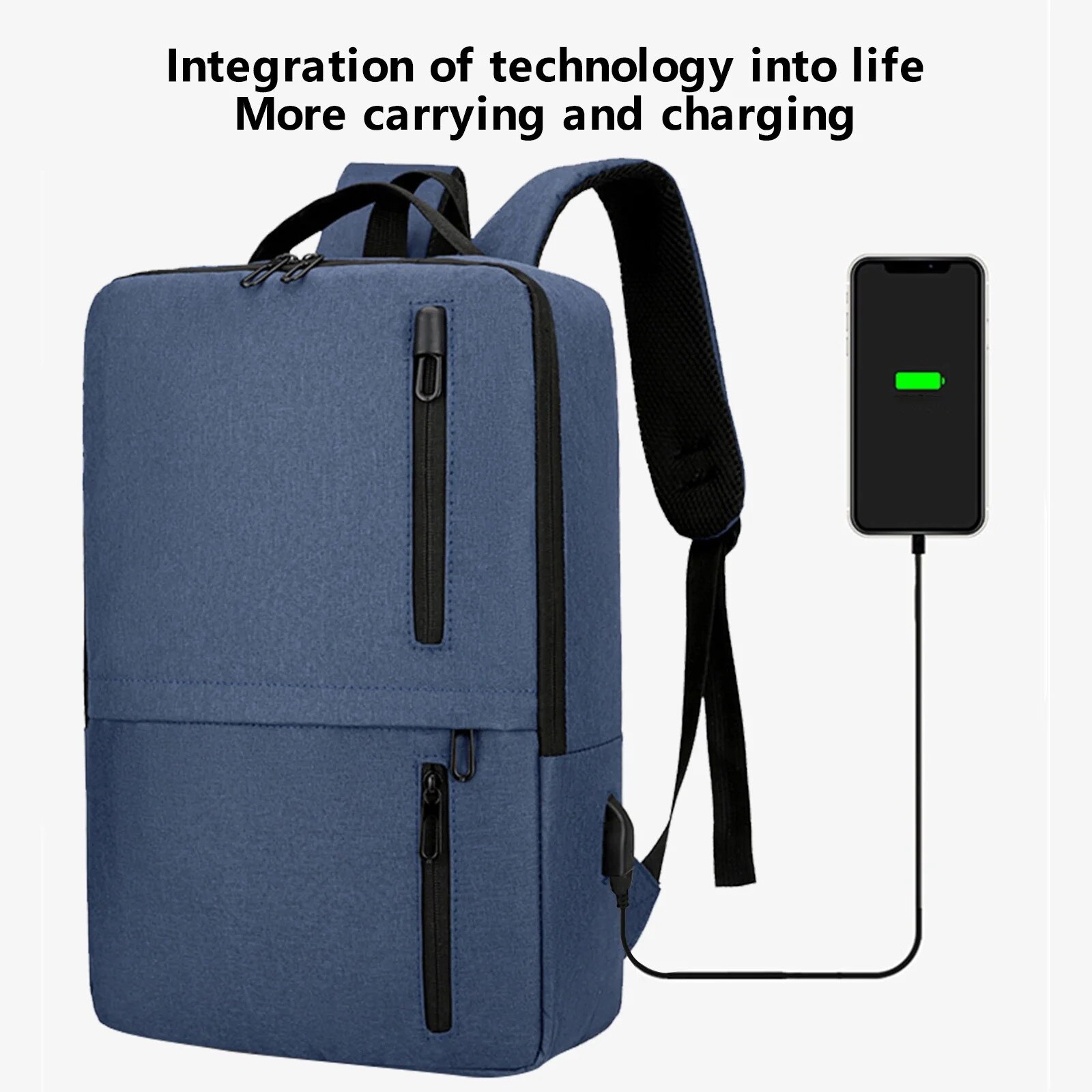 Rucsac laptop ZYBLSSBB 43x31x12cm rezistent la apa multicolor cu port USB