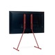 Univerzális TV állvány, Pedestal típus, Viva, 32"-70" (81-177 cm) képátló, maximális terhelhetőség 50 kg, csúszásmentes lábak, könnyen összeszerelhető, szatén rozsdamentes acél, skandináv design, piros