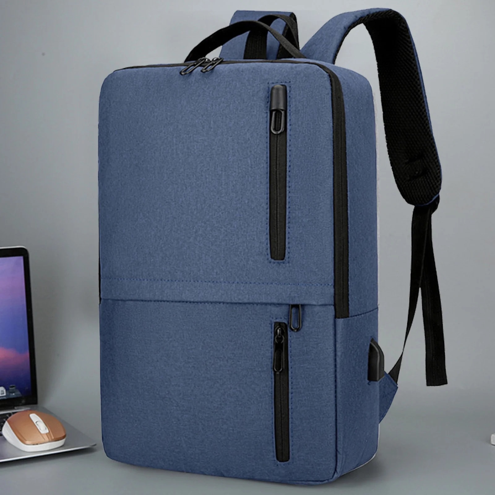 Rucsac laptop ZYBLSSBB 43x31x12cm rezistent la apa multicolor cu port USB