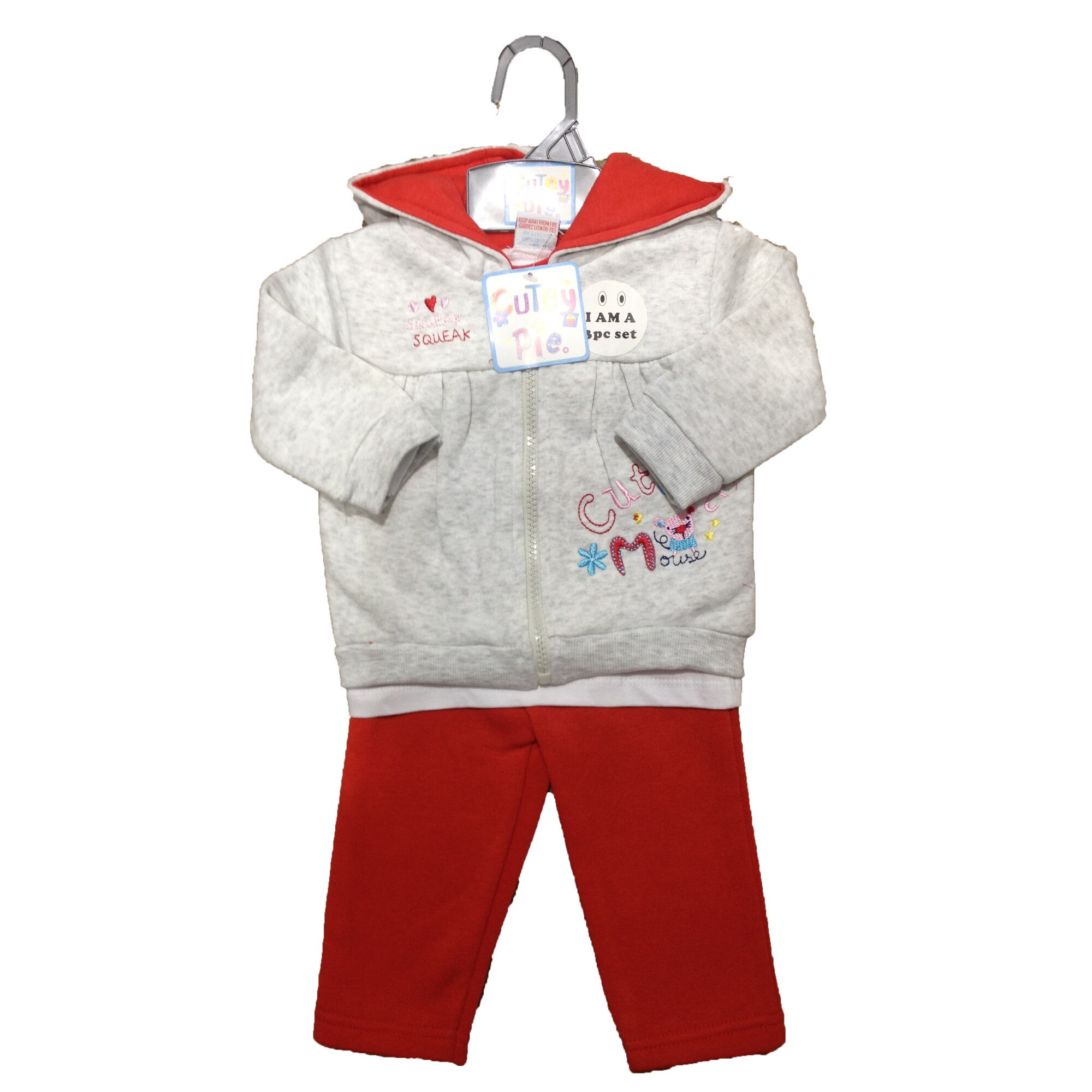 Trening fete Cutey Pie, Gri/rosu