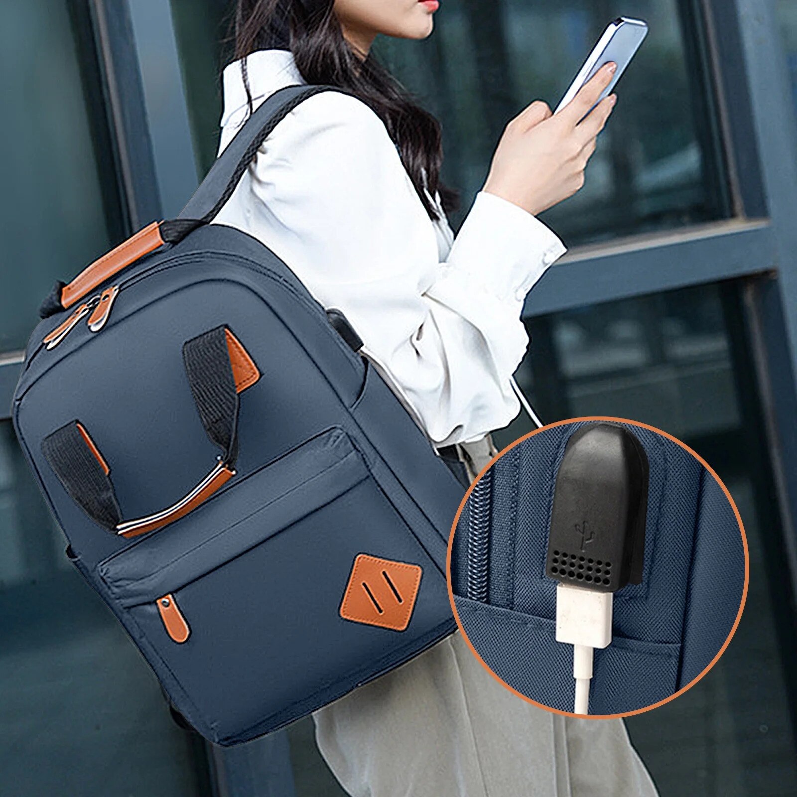 Rucsac laptop set 3 piese, multicolor, 41x29x13cm, 30x18x7cm, 20x8cm