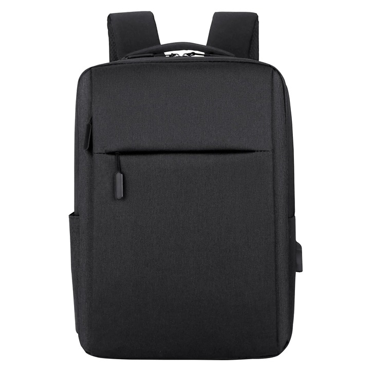 Rucsac business cu port USB, negru, 41x29x12cm