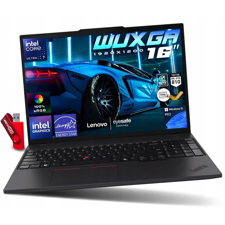 Laptop Lenovo ThinkPad T16 G4, Intel Core Ultra 7 255U, 32GB 512GB SSD, 16" WUXGA 1920x1200 IPS, Intel Graphics, Windows 11 Pro